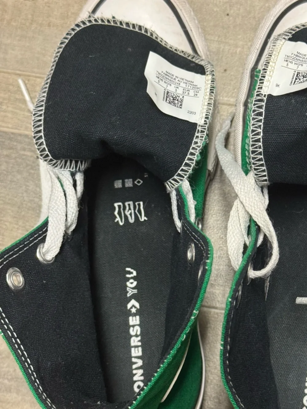 Converse Chuck Taylor All Star High Top Sneakers Green White (M5-W7) Streetwear - Picture 7 of 9